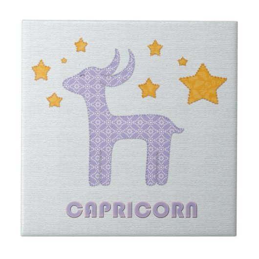 Capricorn zodiac Baby Blue Fliese (Vorderseite)