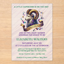 Capricorn Zodiac Baby Shower Lavender and Green