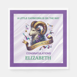 Capricorn Zodiac Baby Shower Serviette