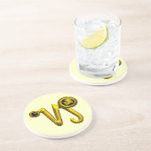 CAPRICORN ZODIAC BIRTHDAY JEWEL Gold, Black Onyx Sandstein Untersetzer (Seite)