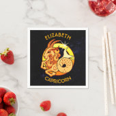 Capricorn Zodiac Birthday Sign With Your Name Serviette (Beispiel)