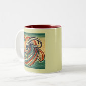 Capricorn Zodiac Coffee Tasse Retro Style (Vorderseite Links)