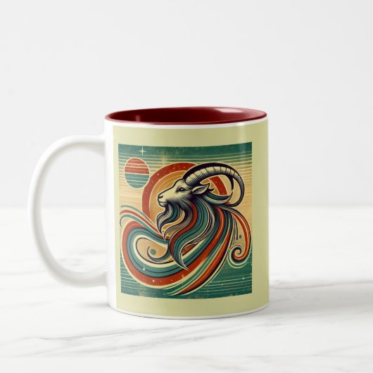 Capricorn Zodiac Coffee Tasse Retro Style (Links)