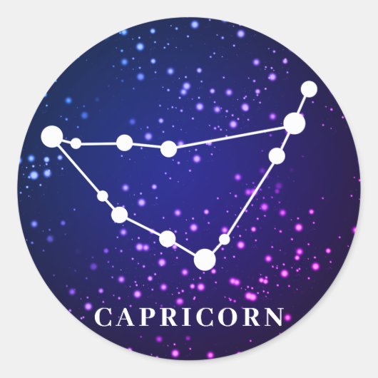 Capricorn Zodiac Constellation Design Runder Aufkleber (Vorderseite)