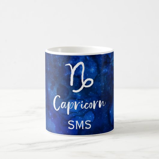 Capricorn Zodiac Constellation Galaxy Sky Monogram Kaffeetasse (Mittel)