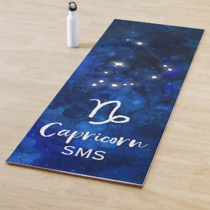 Capricorn Zodiac Constellation Galaxy Sky Monogram Yogamatte