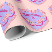 Capricorn Zodiac Coquette Herz Birthday Cake Geschenkpapier (Rolleneckpunkt)