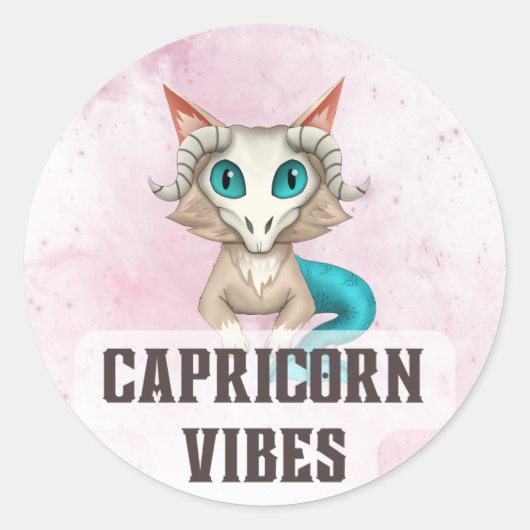 Capricorn Zodiac Decal für Astrologie Liebhaber Runder Aufkleber (Vorderseite)