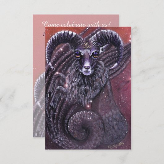 Capricorn Zodiac Einladung zum Geburtstag (Vorne/Hinten)