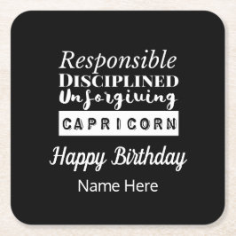Capricorn Zodiac Fun Charakteristika Geburtstag Rechteckiger Pappuntersetzer