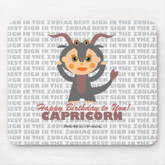 Capricorn Zodiac für Kinder Mousepad (Vorne)