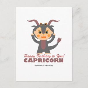 Capricorn Zodiac für Kinder Postkarte