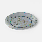 Capricorn Zodiac Gold Abalone auf Sternbild Pappteller (Schrägansicht)