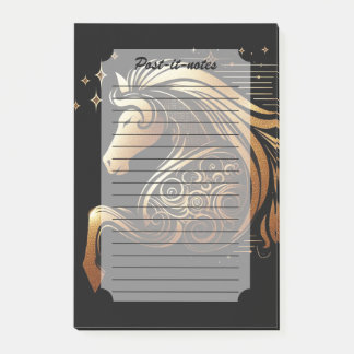 Capricorn Zodiac Gold Horse Astrology Post-it Klebezettel