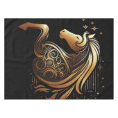 Capricorn Zodiac Gold Horse Astrology Tischdecke (Vorderseite (Horizontal))