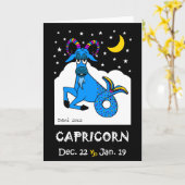 CAPRICORN - ZODIAC GREETCARD KARTE (Gelbe Blume)