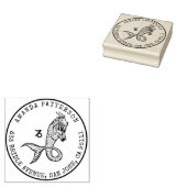 Capricorn Zodiac Handgezeichnet Wappen | RÜCKSENDE Gummistempel (Stempel)