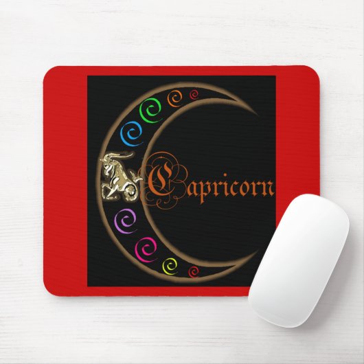 Capricorn Zodiac Moon Mousepad (Mit Mouse)