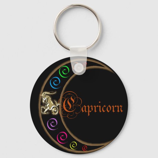Capricorn Zodiac Moon Schlüsselanhänger (Vorderseite)