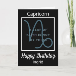 Capricorn Zodiac Quote Black & White Geburtstagska Karte