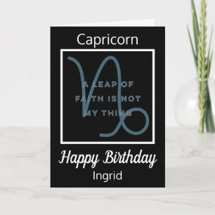 Capricorn Zodiac Quote Black & White Geburtstagska Karte