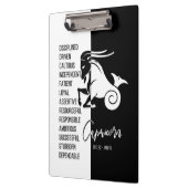 Capricorn Zodiac Schild Schwarz & Weiß Zwischenabl Klemmbrett (Links)