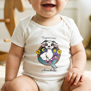 Capricorn Zodiac Sign Astrologie Cartoon Horoskop Baby Strampler
