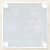 Capricorn Zodiac Sign Astrologischer Name Geschenk Glasuntersetzer (Rückseite)