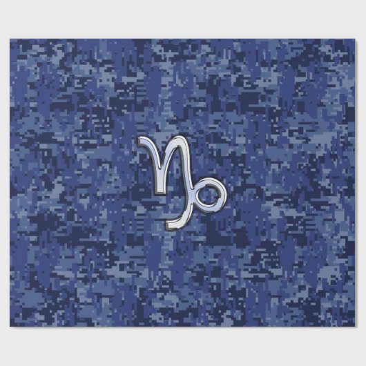 Capricorn Zodiac Sign auf der blauen digitalen Cam Geschenkpapier (Flach)