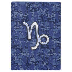 Capricorn Zodiac Sign auf der blauen digitalen Cam Klemmbrett