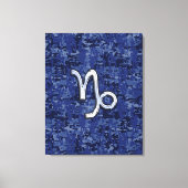 Capricorn Zodiac Sign auf der blauen digitalen Cam Leinwanddruck (Vorderseite)