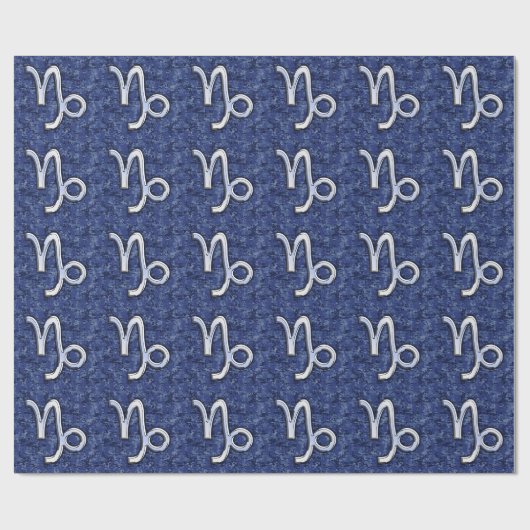Capricorn Zodiac Sign auf Navy Digital Camouflage Geschenkpapier (Flach)