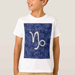 Capricorn Zodiac Sign auf Navy Digital Camouflage T-Shirt