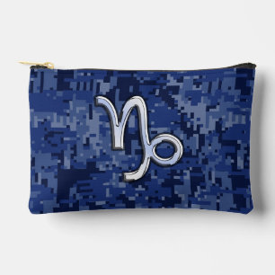 Capricorn Zodiac Sign auf Navy Digital Camouflage Zubehörtasche
