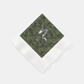Capricorn Zodiac Sign auf olivengrüne digitale Cam Serviette (Ecke)
