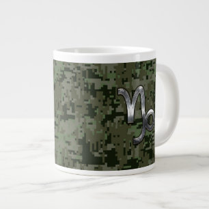 Capricorn Zodiac Sign auf Woodland Digital Camoufl Jumbo-Tasse