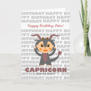 Capricorn Zodiac Sign Birthday Card Karte