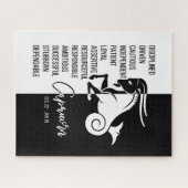 Capricorn Zodiac Sign, Black & White Jigsaw Puzzle (Horizontal)