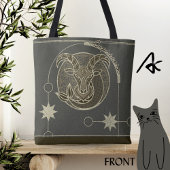 Capricorn Zodiac Sign Brown und Gray Mandala Tasche