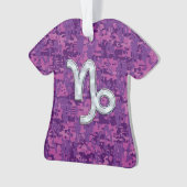 Capricorn Zodiac Sign Fuchsia Digital Camouflage Ornament (Vorderseite)