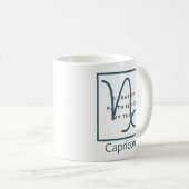 Capricorn Zodiac Sign Fun Quote Eleganter Blauer T Kaffeetasse (VorderseiteRechts)