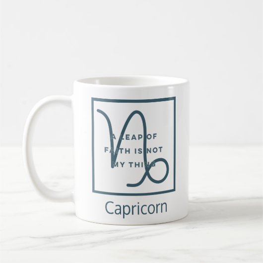 Capricorn Zodiac Sign Fun Quote Eleganter Blauer T Kaffeetasse (Links)