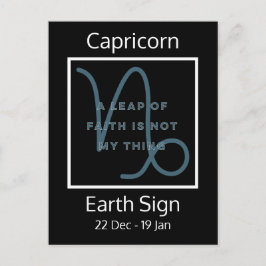Capricorn Zodiac Sign Fusion Zitat in Blau und Wei Postkarte