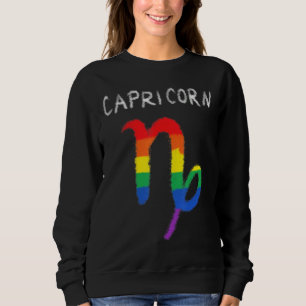 Capricorn Zodiac Sign Gay Lesbian Lgbt Pride Rainb Sweatshirt