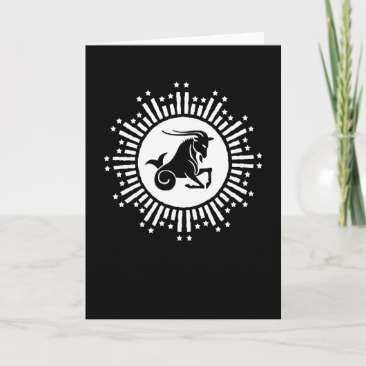 Capricorn Zodiac Sign Goat Cosmic Sternexplosion D Karte (Vorderseite)