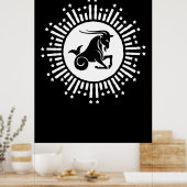 Capricorn Zodiac Sign Goat Cosmic Sternexplosion D Poster (Küche)