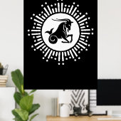 Capricorn Zodiac Sign Goat Cosmic Sternexplosion D Poster (Heimbüro)