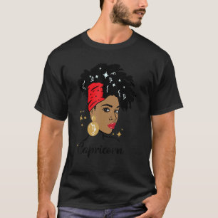 Capricorn Zodiac Sign Horoskop Niedlich Afro Astro T-Shirt