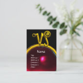 CAPRICORN ZODIAC SIGN JEWEL MONOGRAM, Red Ruby Visitenkarte (Stehend Vorderseite)