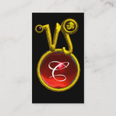CAPRICORN ZODIAC SIGN JEWEL MONOGRAM, Red Ruby Visitenkarte (Rückseite)